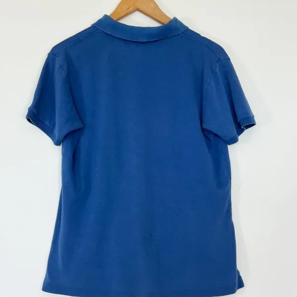 Ralph Lauren Vintage 90s Classic Blue Short Sleeve Soft Polo Shirt Womens S - Image 6