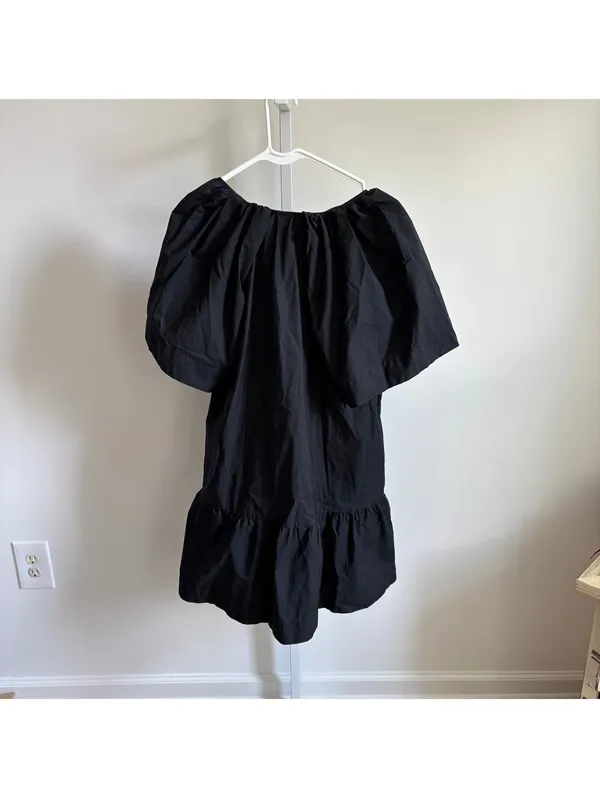 A New Day EUC Women's Black Poplin Mini Dress Flutter Sleeves Size M - Image 7