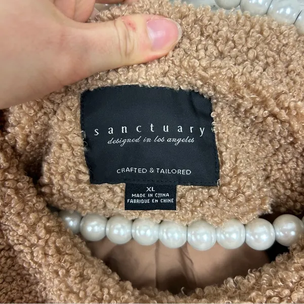 Sanctuary Button Front Teddy Knit Jacket Size XL - Image 8