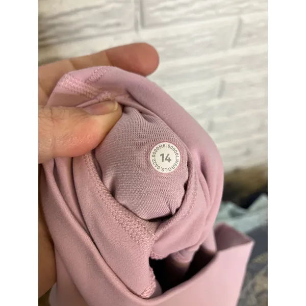 Lululemon double layer align cropped leggings pink purple women's size 14‎ - Image 5