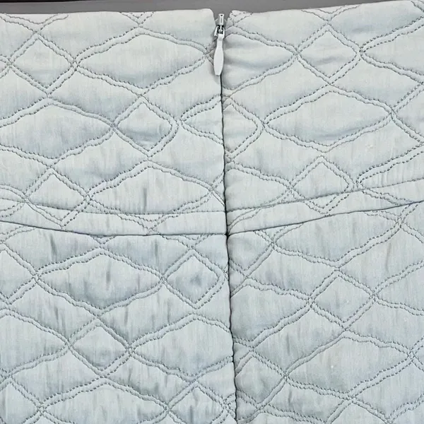 Thyskens Theory Seedo Quilted Skirt A-line Ice Gray Blue‎ Preppy Minimal Women 6 - Image 4