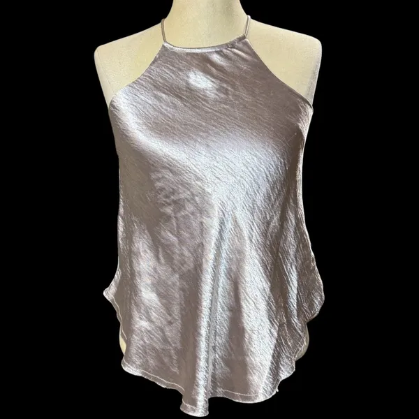 Free People XS Lamour Top Silver Metallic Halter Fairy Cyber Fest Y2K EGirl Edgy - Image 3