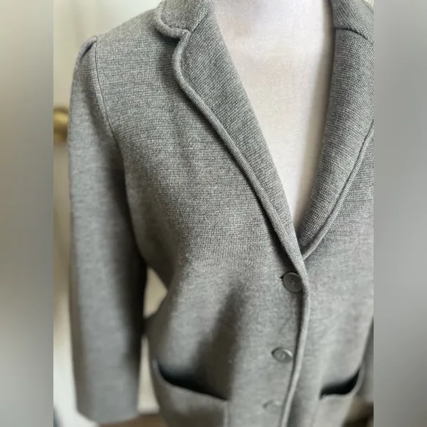 Talbots Sweater Blazer in Merino Wool XP Plus Petite Grey - Image 2