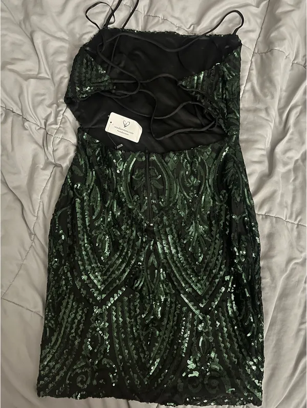 Windsor Mini Dress Black and Green - Image 5
