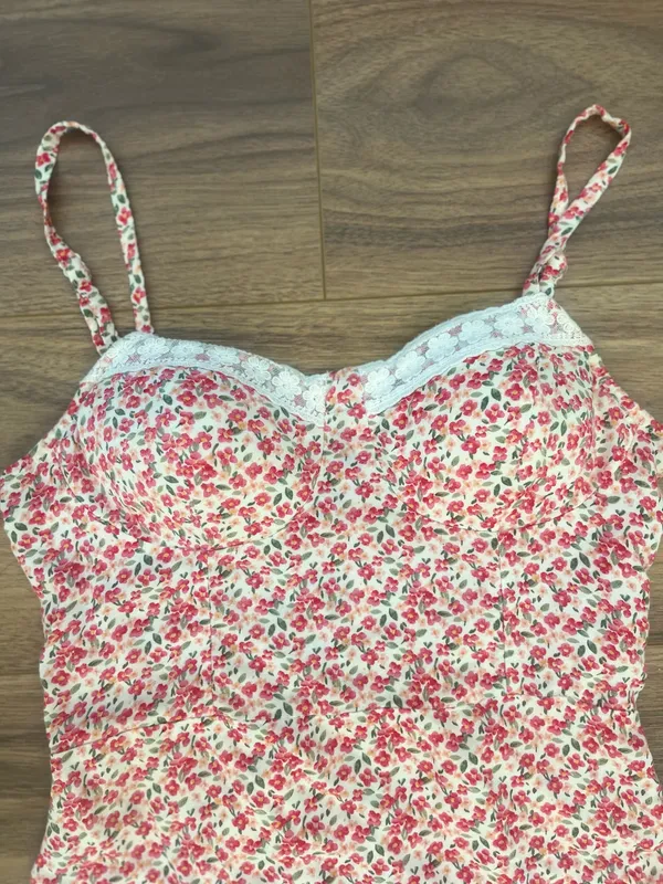 AUW Floral Lace Trim Corset Mini Dress 🌸 - Image 4