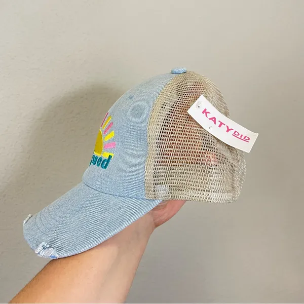 Katydid Sunkissed Embroidered Denim Trucker‎ Hat NWT - Image 4