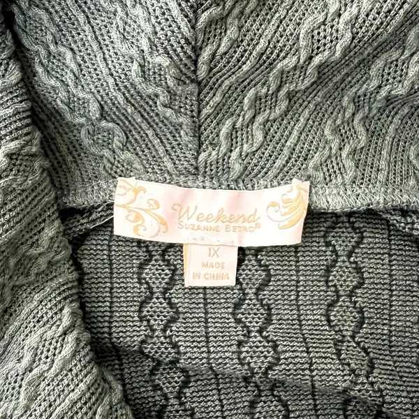 Suzanne Betro Green Textured Cowl Sweater - Image 6