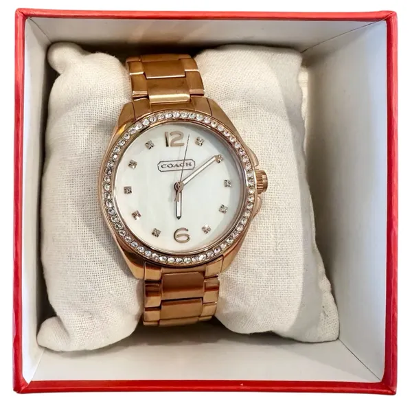 COACH Rose Gold Crystal Watch - Image 4