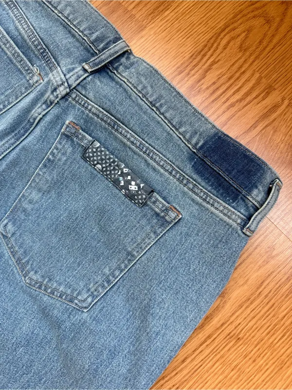 Abercrombie & Fitch 90’s Relaxed Straight-Leg Jeans Patchwork Jeans Size 33 - Image 7