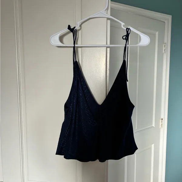 Victoria's Secret Satin Camisole Tank Top in Navy Zebra Animal Print - Image 6