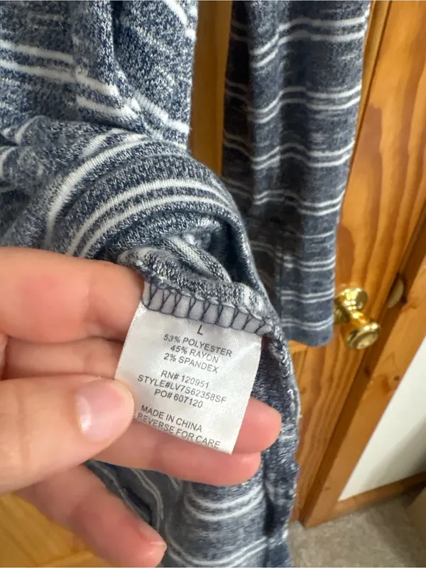 Nordstrom Size Large Blue and White Long-Sleeve Shirt - Image 3