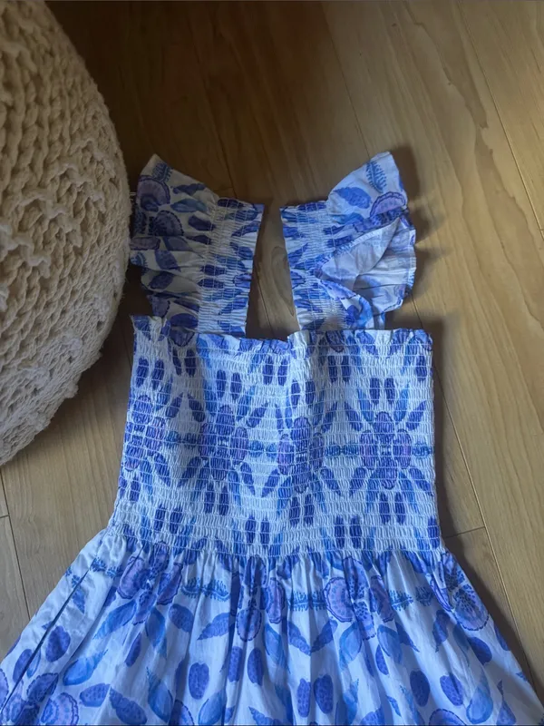 Hill House The Ellie Nap Dress Blue Shell Mosaic - Image 3
