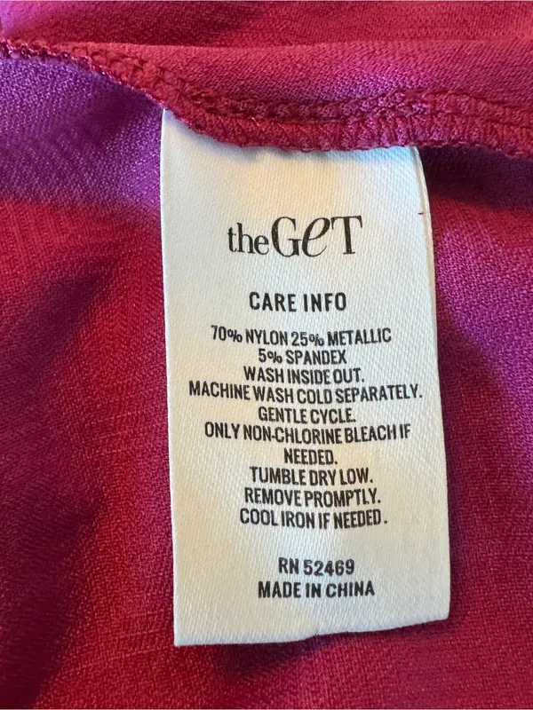 Magenta sparkle Long-Sleeve Mock Neck Dress nwt small - Image 8