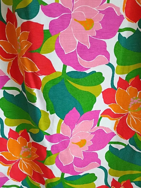 Boden Multicolor Floral Print Dress - White, Green, Teal & Orange Size 12L - Image 3