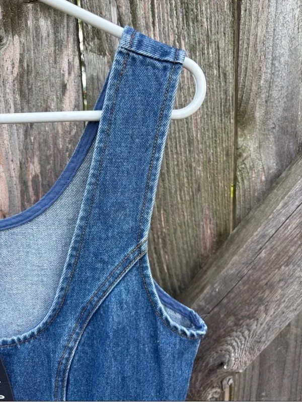 NWT Lulus Prinsley Denim Button Front Dress Size Medium - Image 11