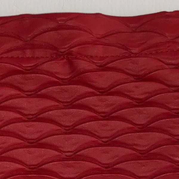 Red Scallop Textured Zippered Cosmetic Makeup Organizer Bag RevitaLash - Image 12
