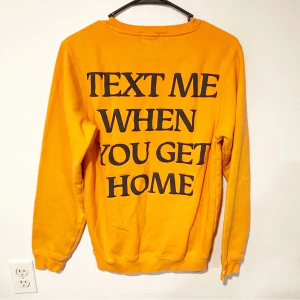 Lonely Ghost Size Medium‎ Text Me When You Get Home Orange Sweatshirt - Image 5