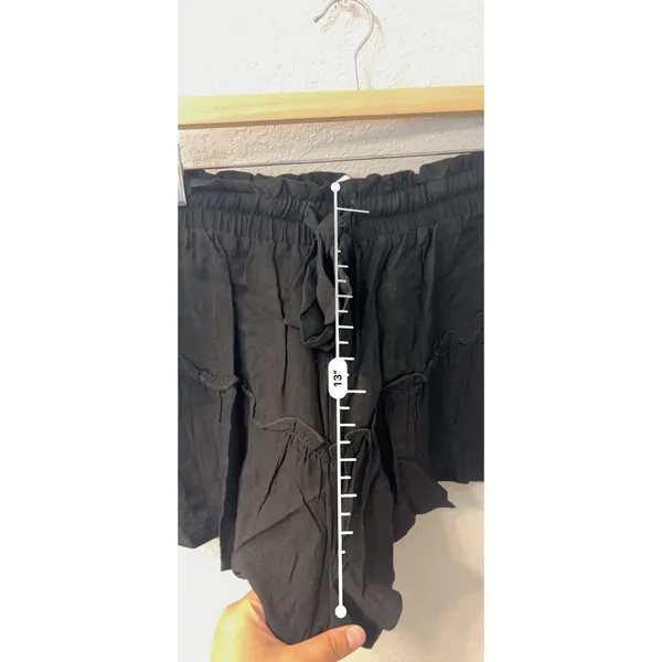 Illa Illa Shorts Women‎ Black Tiered Ruffle Boho High Rise SIZE M - Image 5