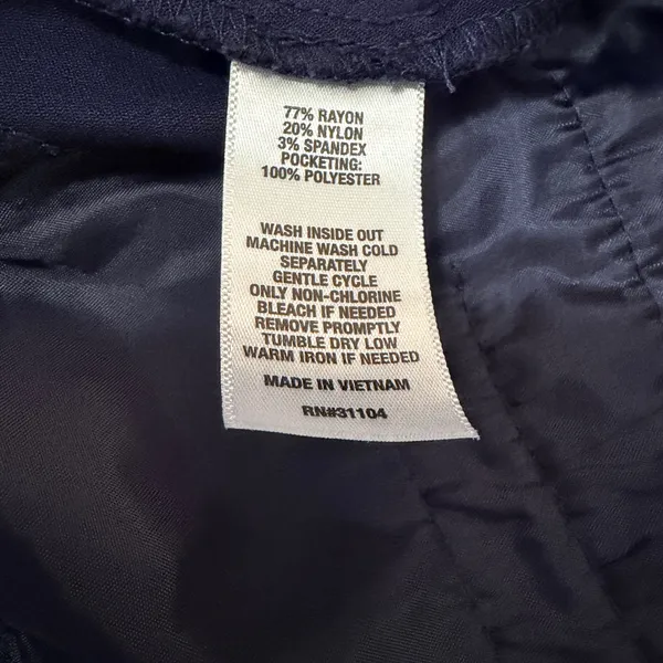 Crown & Ivy Pants Women Stretch Pull On Flare Workwear Trousers Size L Navy - Image 5