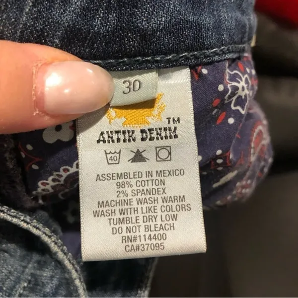 Y2k Antik Denim Embroidered Blue Jean Pants 30 - Image 7
