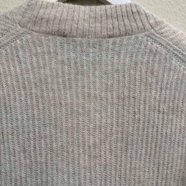 Everlane The Oversized Alpaca‎ Cardigan Oatmeal Cream/Gray Knit XXS Cozy Soft - Image 11