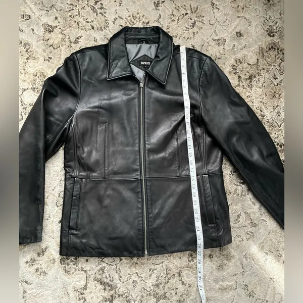 Nice genuine leather jacket 🖤🖤 Black Size L - Image 11