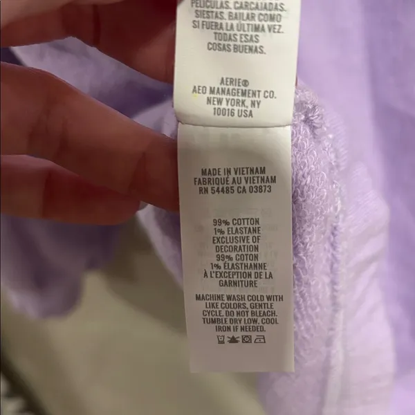 Aerie Easy Street Sweatshirt Light Purple Size XS NWT - Image 7