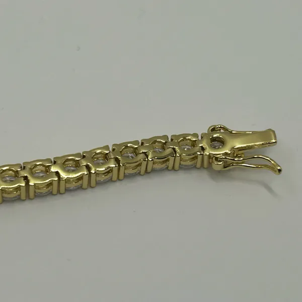 B Jewel Moissanite Tennis Bracelet Gold 5mm 8 Inch Brand New VVS1 Crazy Shine No Pass - Image 7