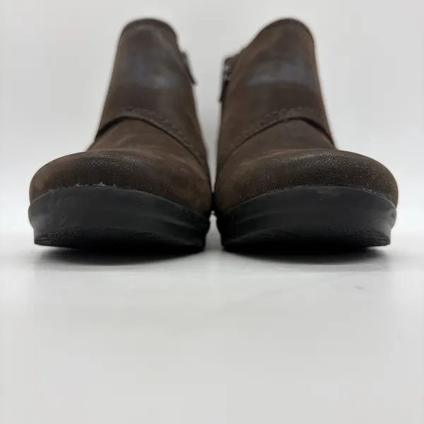 Clarks Cloudsteppers Womens 7.5 Caddell Rush Ankle Bootie Dark Brown Side Zip - Image 11
