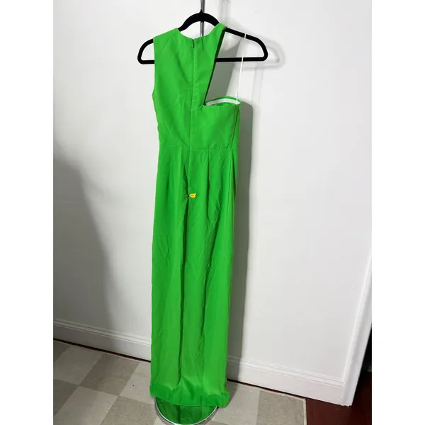 Amanda Uprichard Green Gilda Grass Cutout Maxi Gown Dress XS Slit Formal Wedding - Image 5