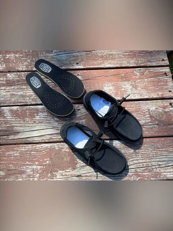 Hey Dude Wendy Canvas Mono Women’s Black Minimalist Loafers/Shoes|Size:W5 EU:36 - Image 16