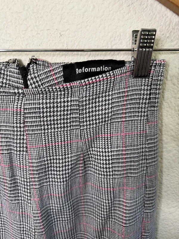 Reformation Marlon Plaid Pants Womens Size‎ 0 - Image 3