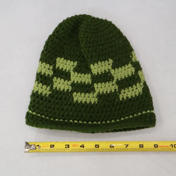 Green Cable Knit Y2K Vintage Hippy Cottage Boho Skater Bucket Beanie Cap‎ Hat - Image 5