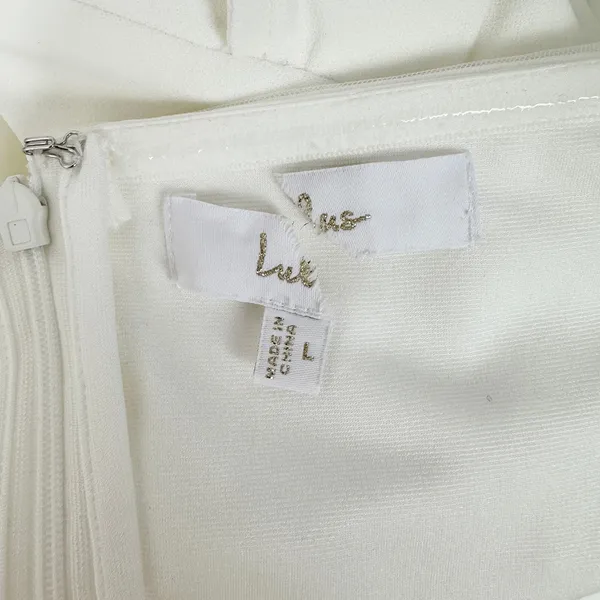 NEW Lulus Profound Glamour Ivory Pearl Off-the-Shoulder Tulip Maxi Dress Large - Image 12