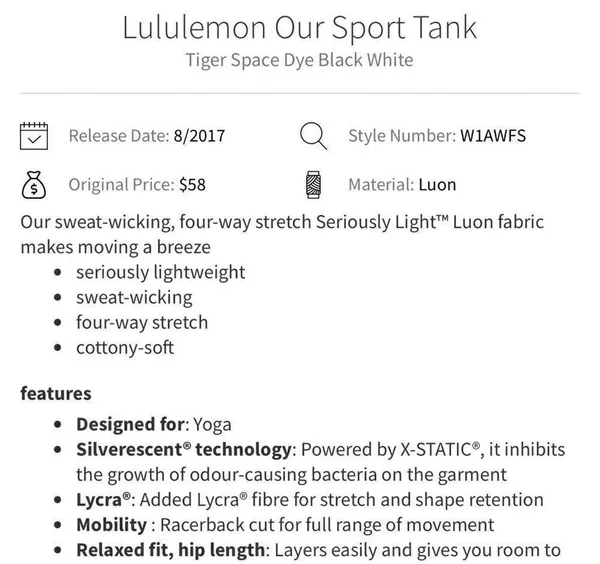 Lululemon Our Sport Tank in Tiger Space Dye Black White Size 10 - Image 7