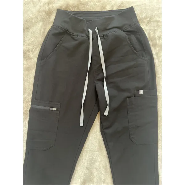 FIGS YOLA‎ Scrub Pants Women's XS Black Straight Leg Technical Collection - Image 3