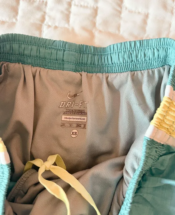 Nike DRI-FIT Blue White And Neon Yellow Tempo Shorts Size XS - Image 3