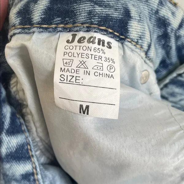 Trendy Light Blue Distressed Boho, Streetwear Flare Jeans - Image 4
