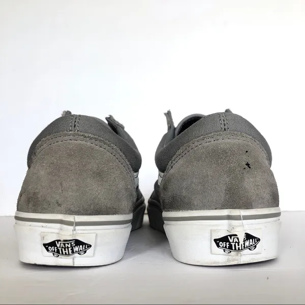 Vans Old Skool Authentic Gray White Suede Canvas Women Shoes 10 - Image 6