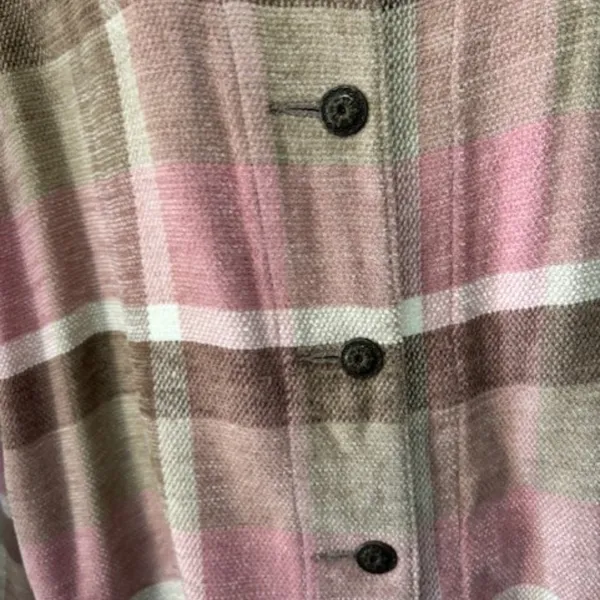 Allison Daley Women's Size 16 Plaid Shacket Button Front Shirt Jacket Pink Brown - Image 6