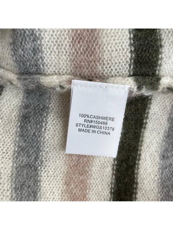 41 Hawthorn 100% Cashmere Striped Scoop Neck Sweater Size XXL Luxury Plus Size - Image 5