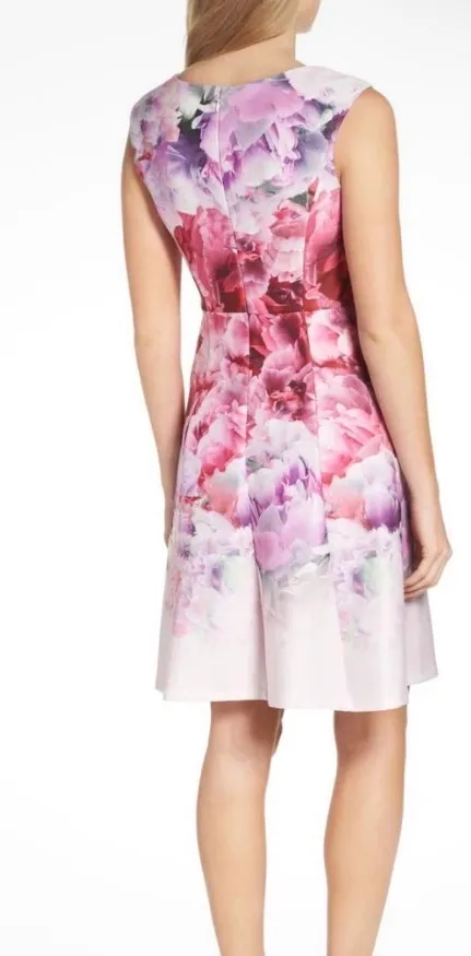 Adrianna Papell Pink Floral Dress - Size 8 - Image 2