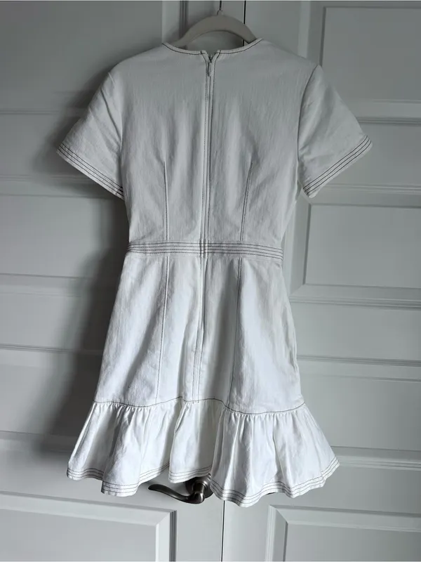 CINQ A SEPT‎ White Denim Josie Mini Dress | New 00 - Image 9