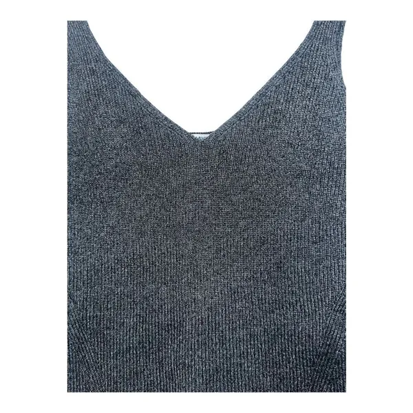 Old Navy Womens Gray Ribbed V-Neck Sweater Tank,‎ Large - Image 4