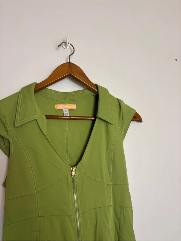 Urban Outfitters UO Lime Green Casual Short Sleeve Amal Mini Dress - Image 5