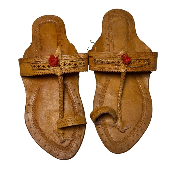 Handmade Leather Kolhapuri T Strap Sandals Braided Tan Brown Womens 10 - Image 3