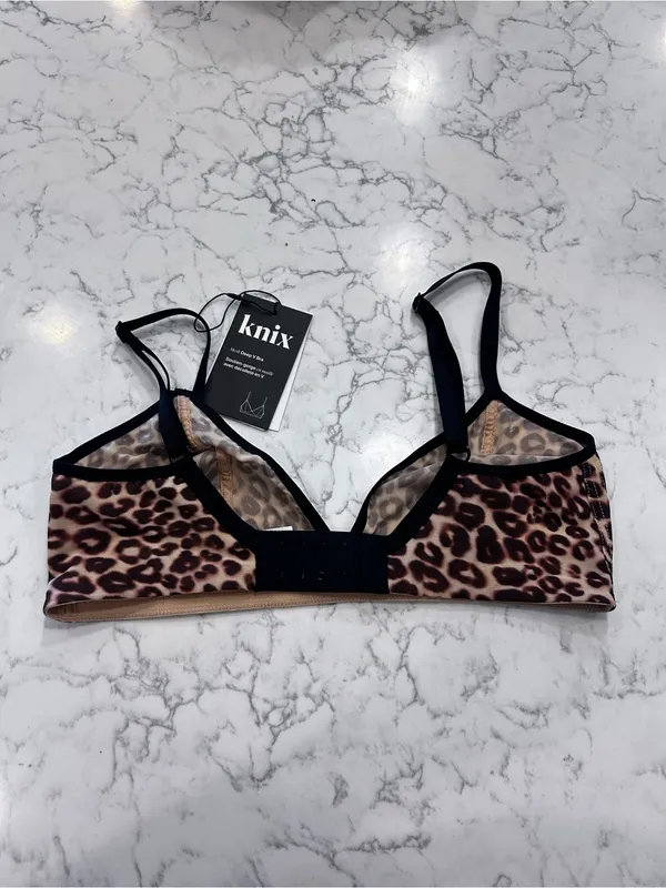 NWT Knix Mesh Deep‎ V Bra Cheetah Print Limited Edition Size Medium+ - Image 2