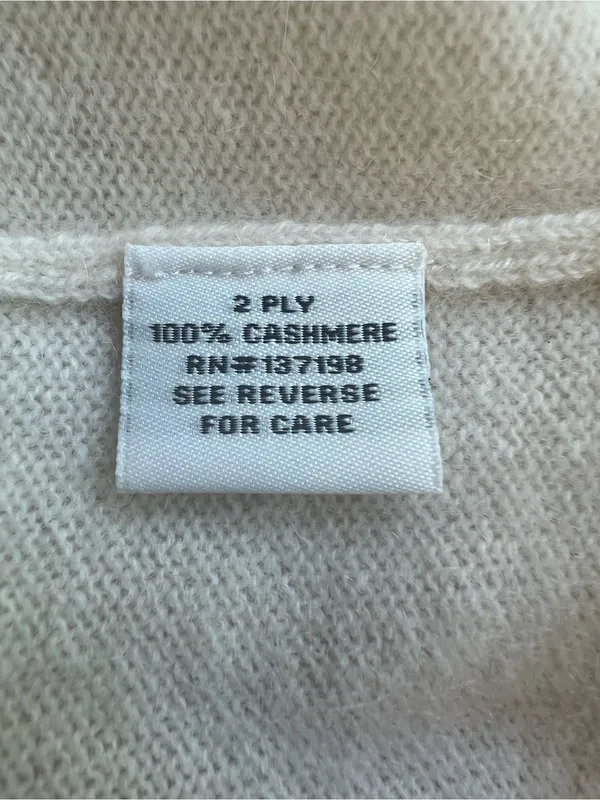 Belle France 100% Cashmere Turtleneck Sweater Cream Ivory Size Medium 2-Ply - Image 5