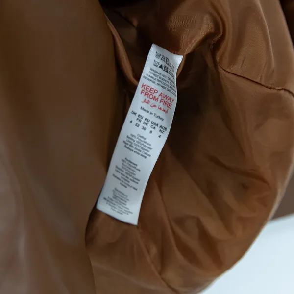 Pretty Little Thing Faux Vegan Two Button Blazer Jacket Brown 0 - Image 3