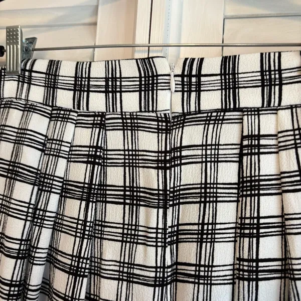 New York & Company Eva Mendes Black And White Plaid Midi Skirt Size‎ 14 - Image 4